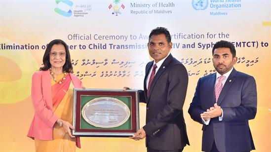 WHO congratulates the Maldives on achieving the criteria for validation of EMTCT of HIV and syphilis.