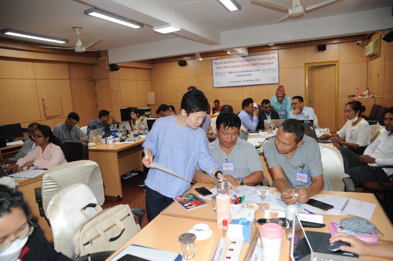 Participants in group work, supported by facilitators