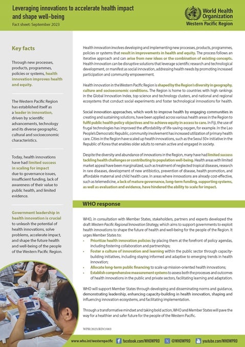 Leveraging innovations to accelerate health impact and shape well-being